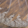 Voiles de mariage cathédrale ivoire blanc en gros 3*3 mètres Appliques en dentelle Voile nuptial