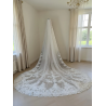 Voile de mariée cathédrale ivoire : voile de mariée en dentelle de 350 cm